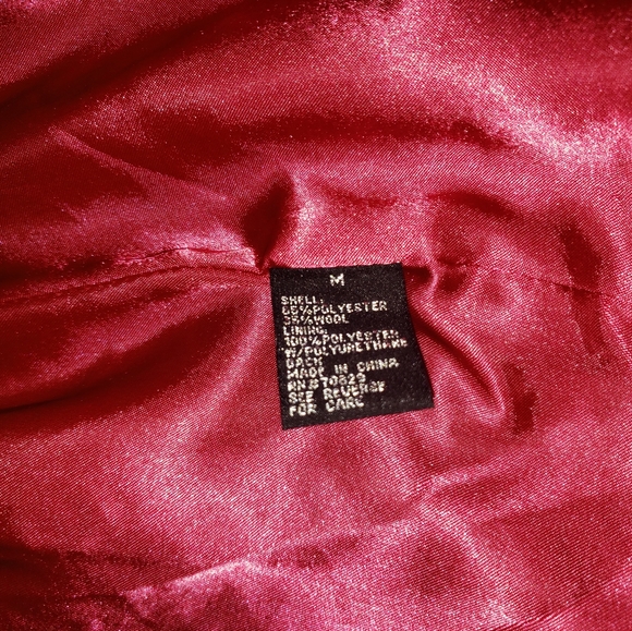 Rue 21 Black and white pea coat Medium with pink interlining - Picture 4 of 8